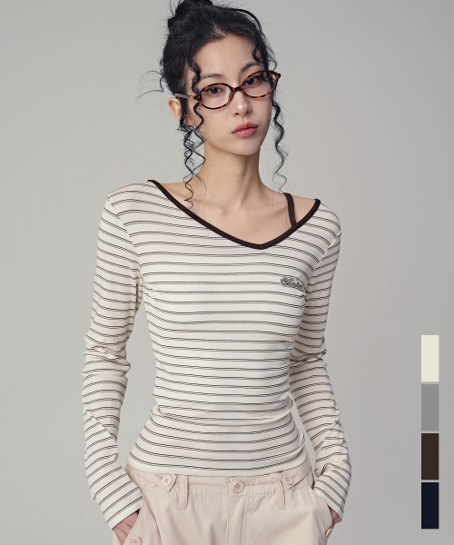 Асимметричная футболка в полоску Retty_4Colors