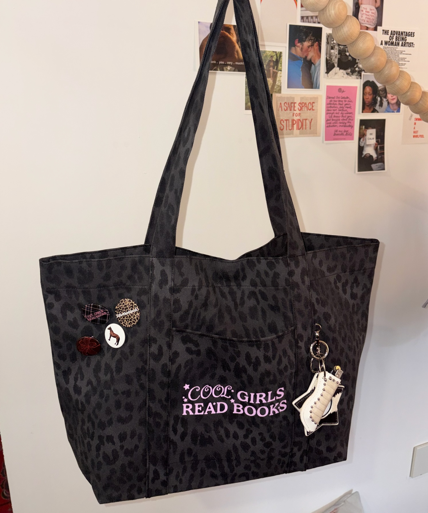 Jane Leopard Eco Bag (charcoal)