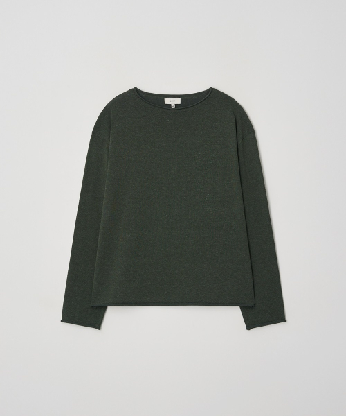 Rough Cut льняной боат-нек трикотаж [Melange Khaki]