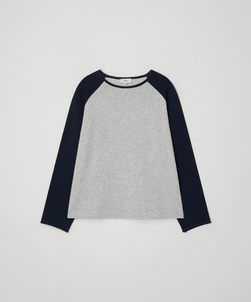 Rough Cut льняной реглан трикотаж [White Melange/Dark Navy]