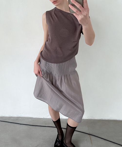 SHEER TENCEL MIDI SKIRT - GREY