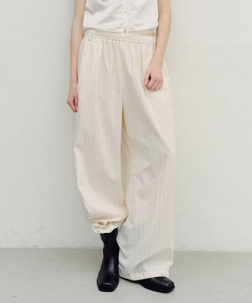 TONAL STRIPE JOGGER PANTS - CREAM