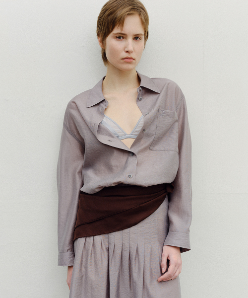 SHEER TENCEL SHIRT - GREY
