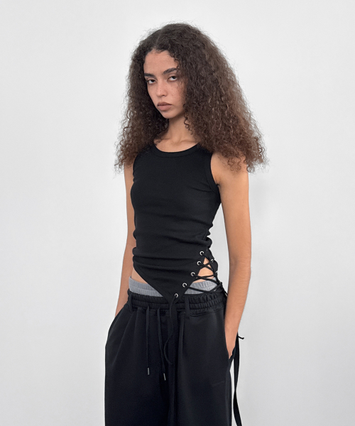 String Layered Sleeveless_Black