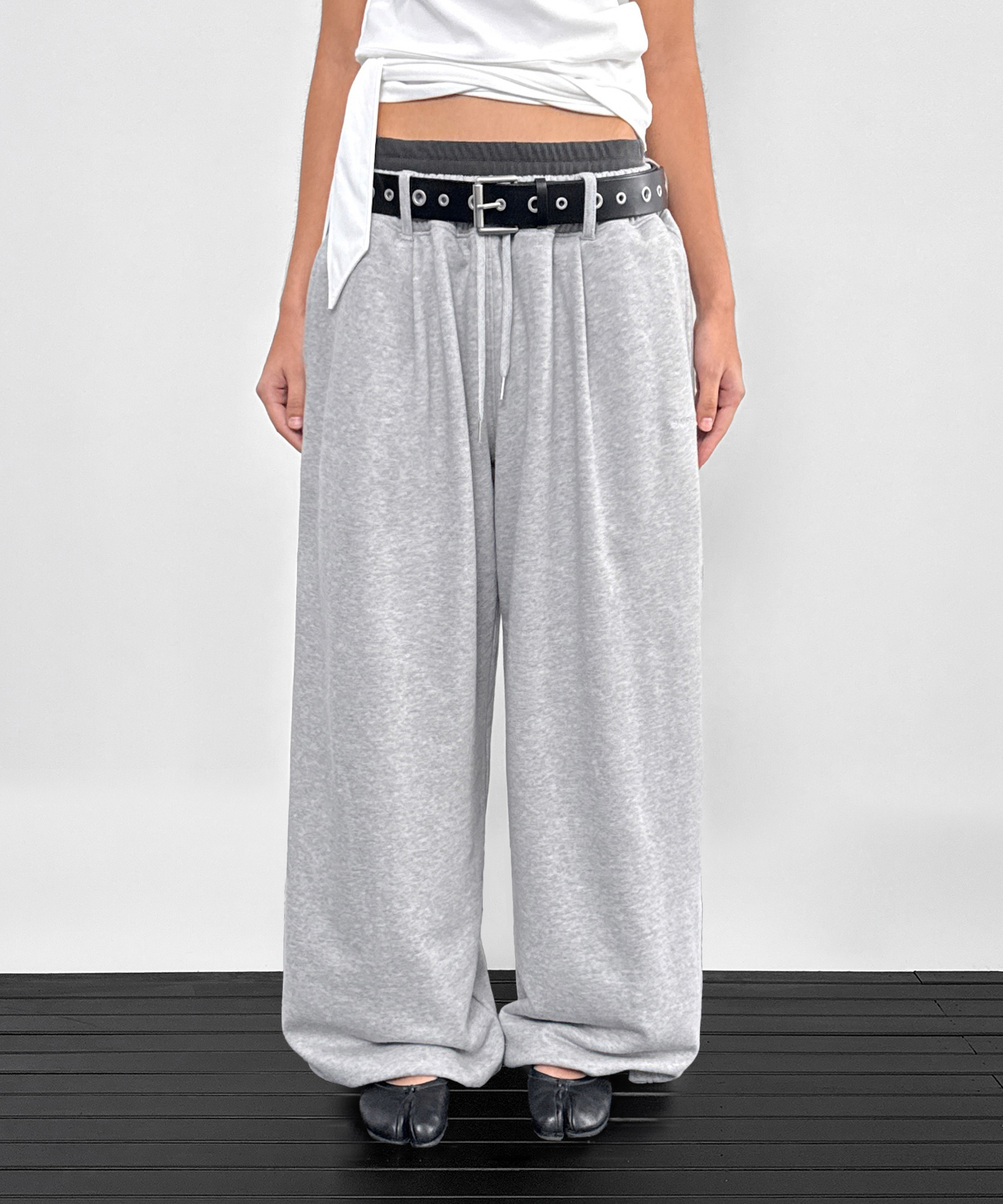 Double sweat Pants_Melange grey