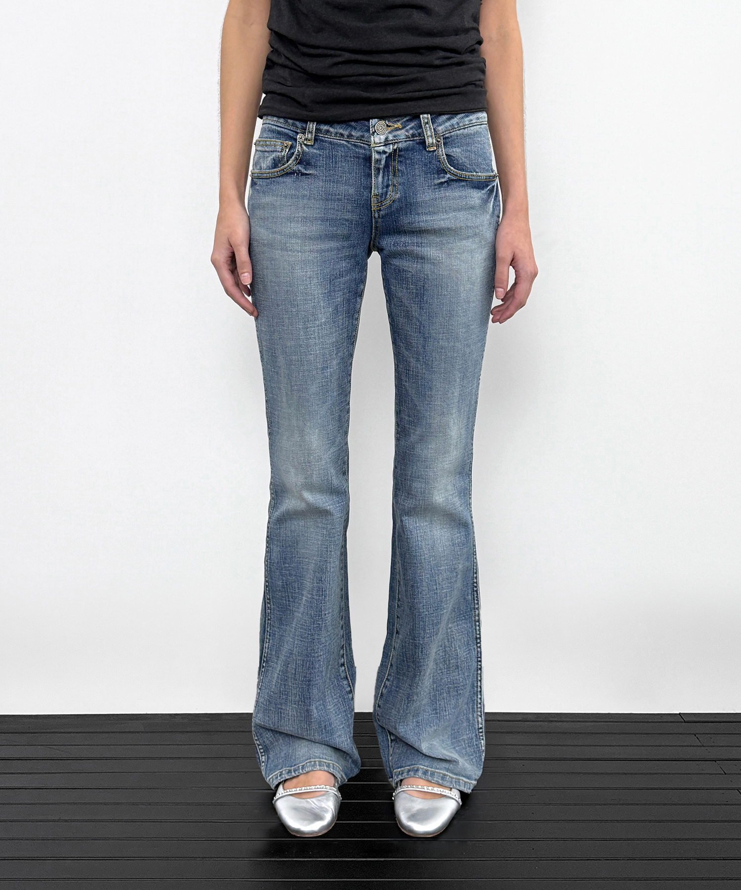 Slim Bootcut Denim Pants_Light blue