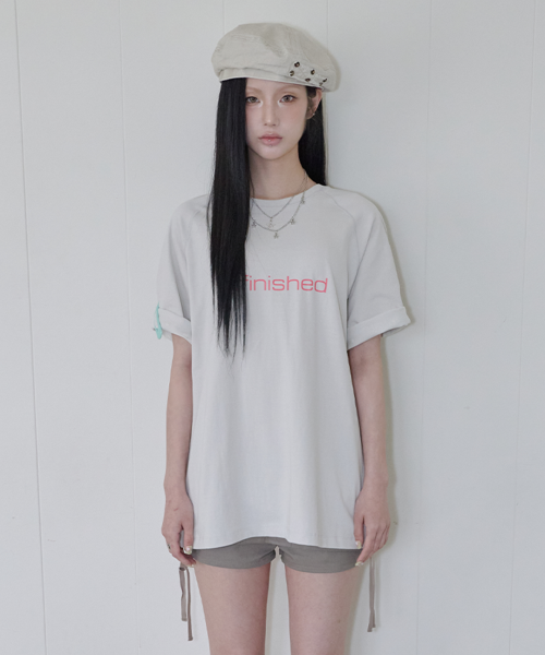 Star Mesh Raglan Tee / Pale Grey