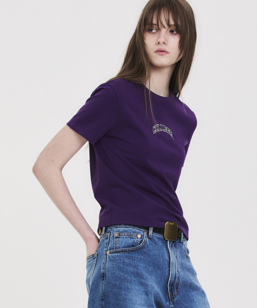 COLLEGE CROPPED T-SHIRT PURPLE
