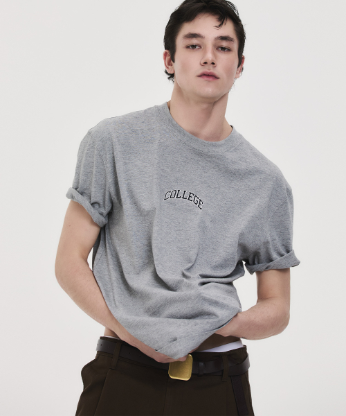 COLLEGE LOGO T-SHIRT GRAY