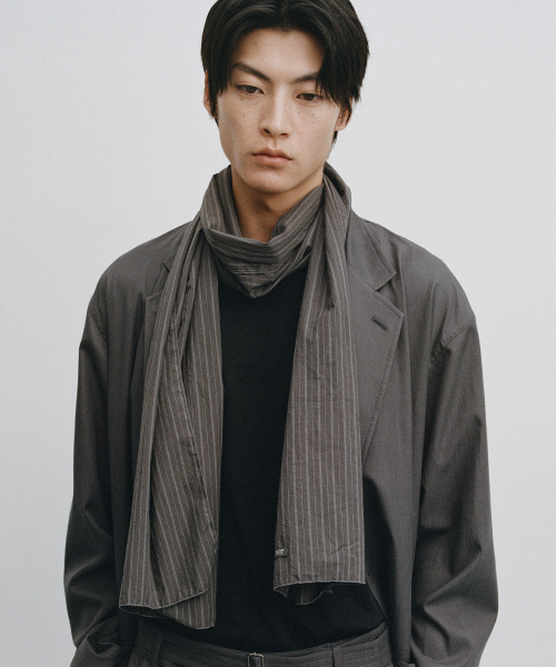 Zephyr Washed Scarf (Charcoal Stripe)