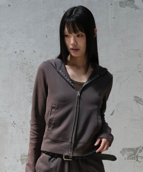 [설라노 X DIVEIN WOMEN] WASHED REGULAR HOOD ZIP-UP (CHARCOAL)