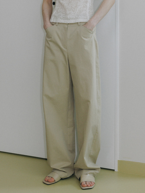 Curved Wide Cotton Pants SW6ML788_2color