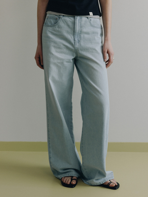 Semi-Wide Flared Denim Pants SJ6ML780_3color