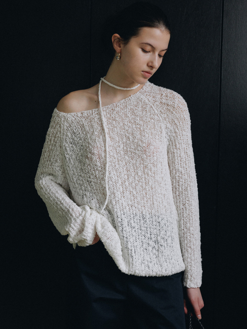 Pure Cotton Off-Shoulder Knit Top SK6MP741_2color