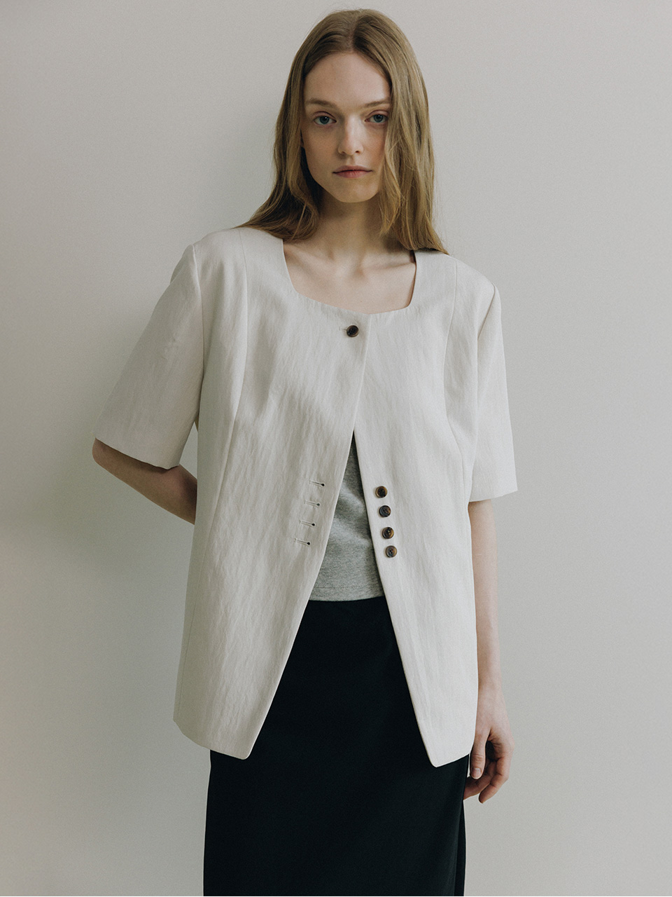 Square Neck Half Sleeve Jacket SW6MJ730-90