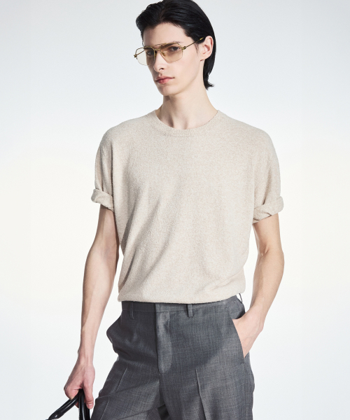 Terry Crewneck Knit (Melange Beige) TNSW6E203I2