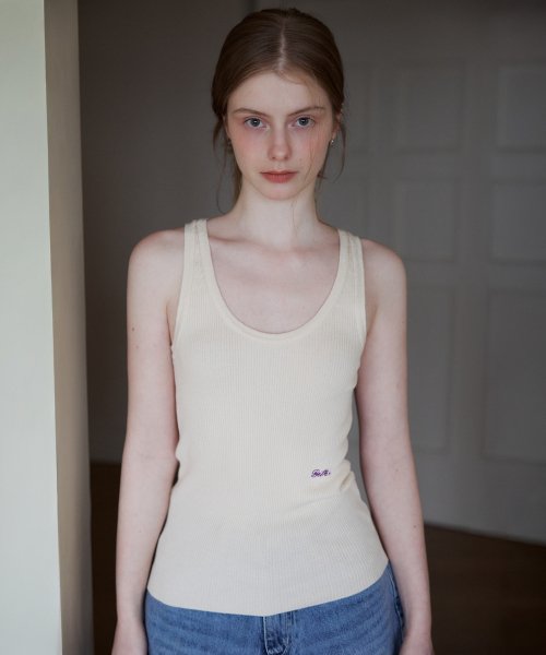 Cotton sleeveless [KNSS08TS11]_Cream beige
