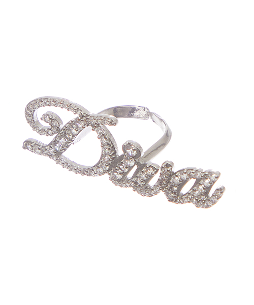 SY DIVA LETTERING RING(SILVER)