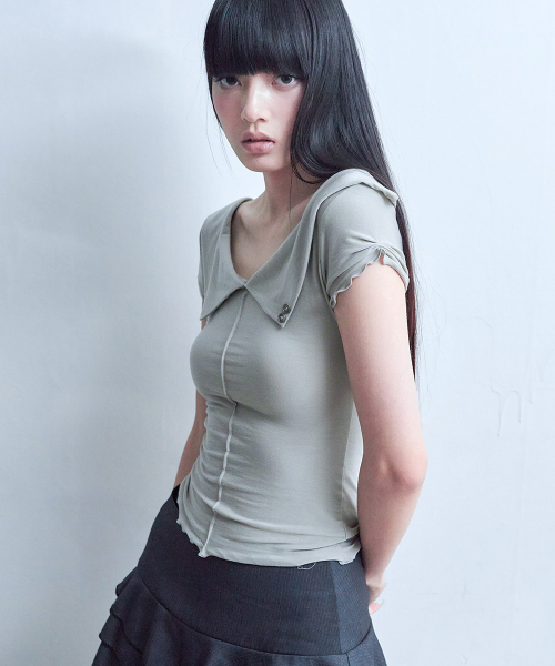 Футболка с открытыми плечами Back Rose [Mint Gray]