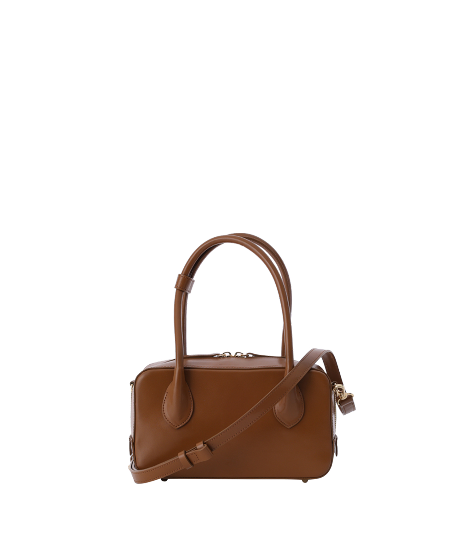 BREE BOWLING TOTE AND CROSS BAG BROWN