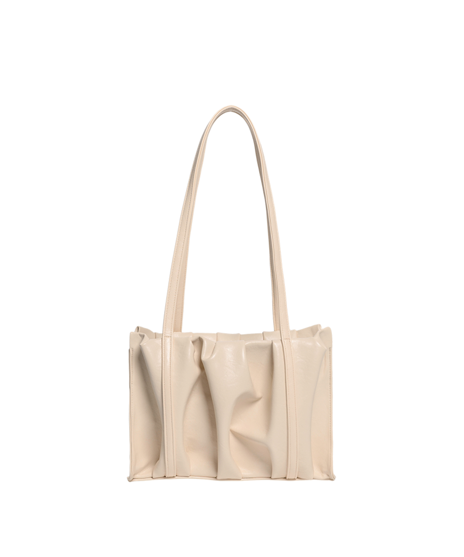 SHIRRING SQUARE SHOULDER BAG MINI DARK IVORY