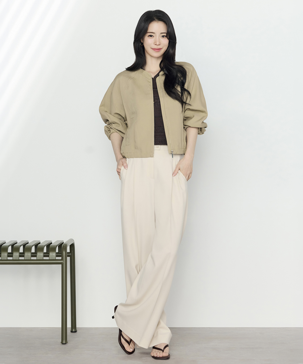 Летние широкие брюки 26SS wrinkle-free (ivory)