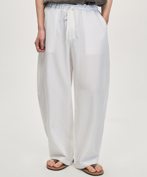 Широкие льняные брюки бочонки (WHITE)