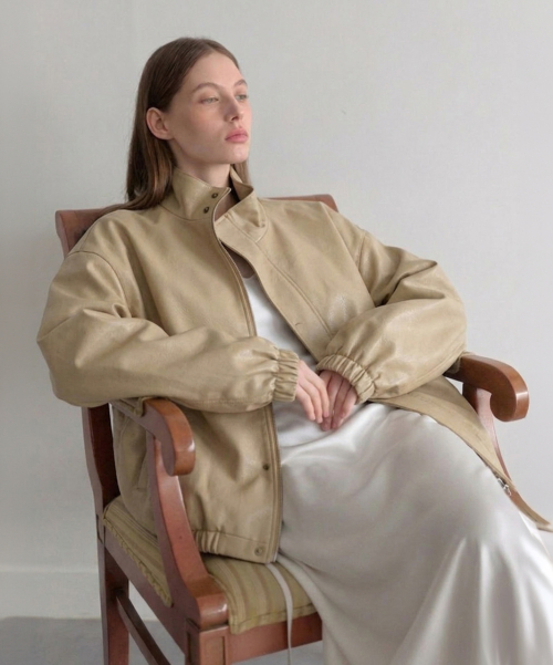 esy половинка Leather куртка (beige)