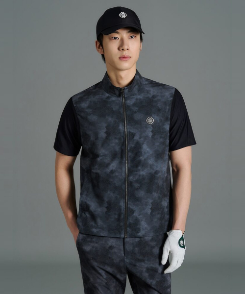 [B_under] Мужской жилет Cloudy Pattern - Black