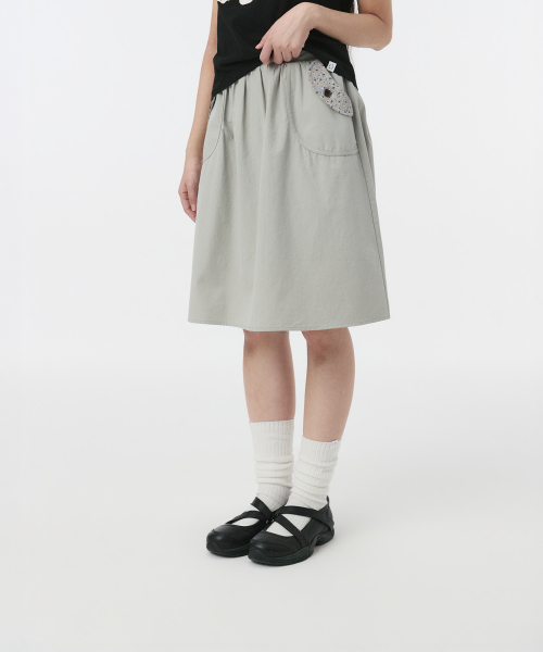 MUSINSA | OHESHIO FLORAL POCKET BANDING MIDI SKIRT, LAVENDER