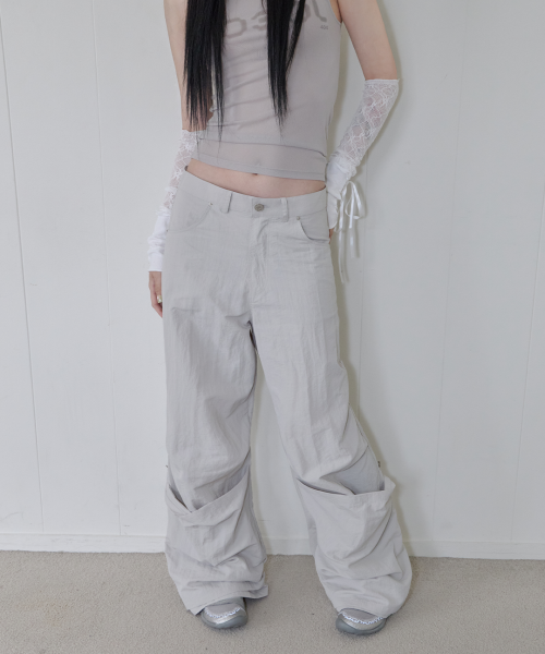 Nylon Flap Wide брюки / серый