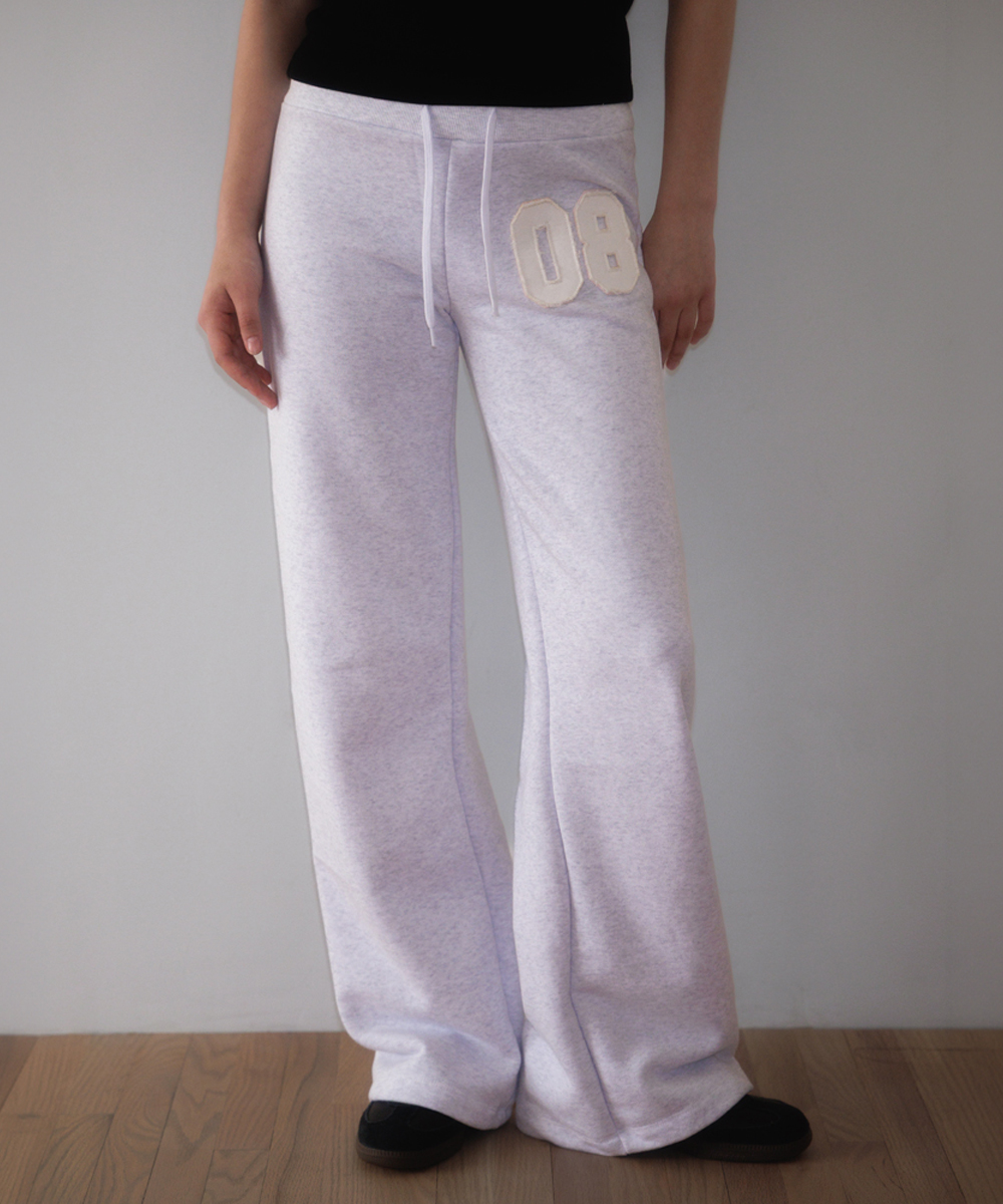 Patchwork Bootcut Sweatpants [белый меланж]
