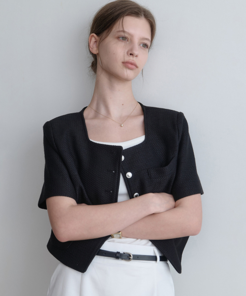 esy скупнек твид жакет (Black)