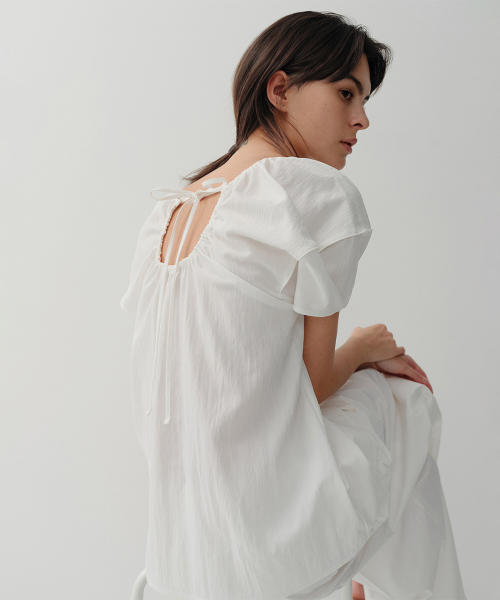 JOY PUFF SHIRRING BLOUSE (белый)