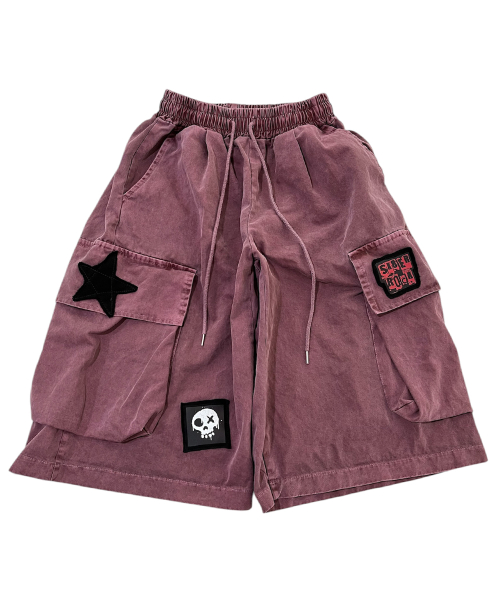 Parchwork Pigment Cargo Bermuda шорты ((Wine))