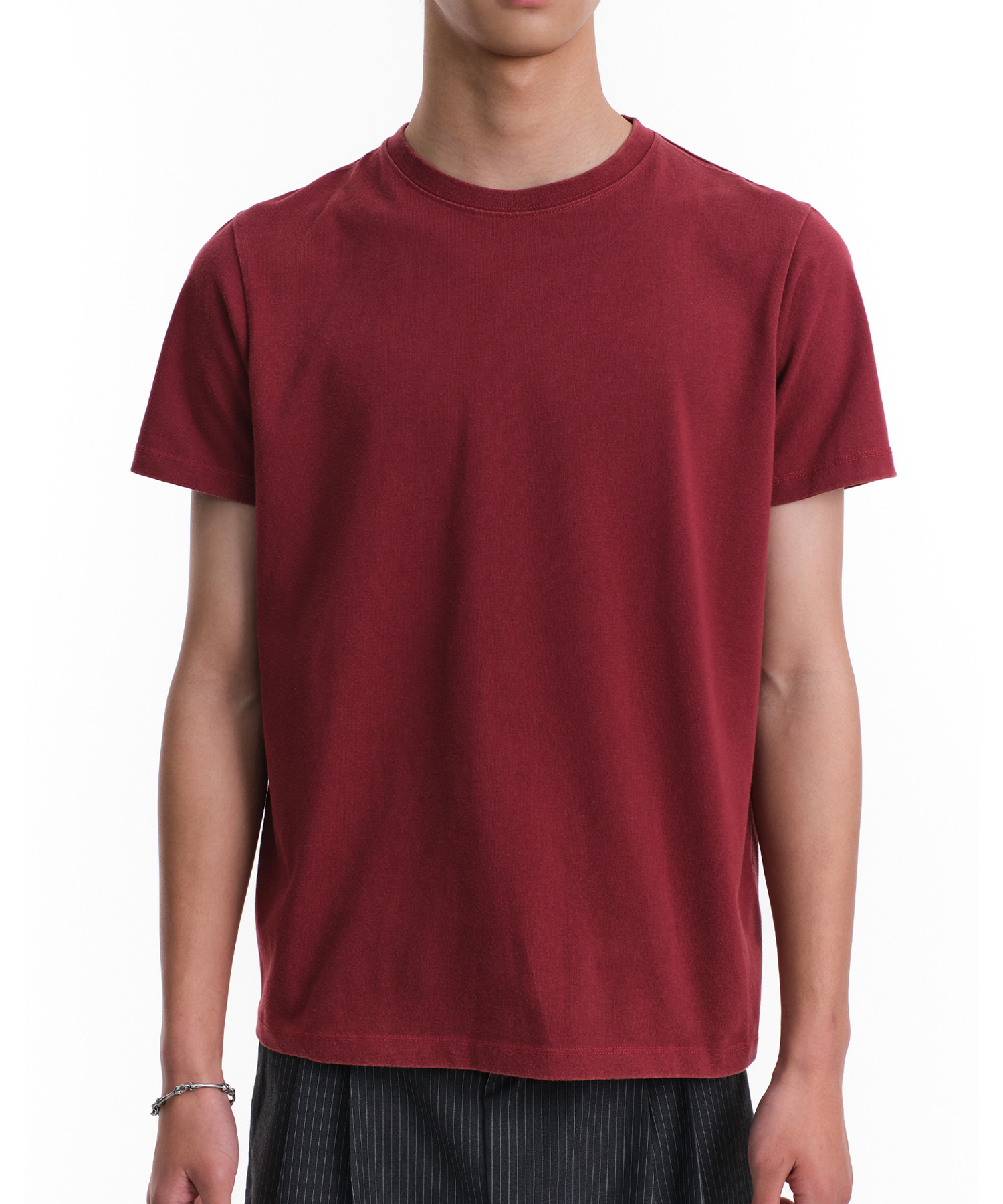 WASHED REGULAR FIT T-SHIRTS (BURGUNDY)