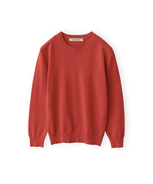 W Washed Cotton Knit, Red