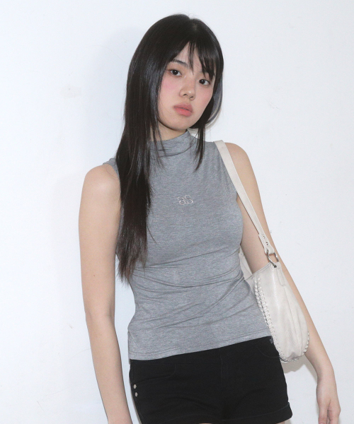 HUSH HIGH-NECK SLEEVELESS / серый