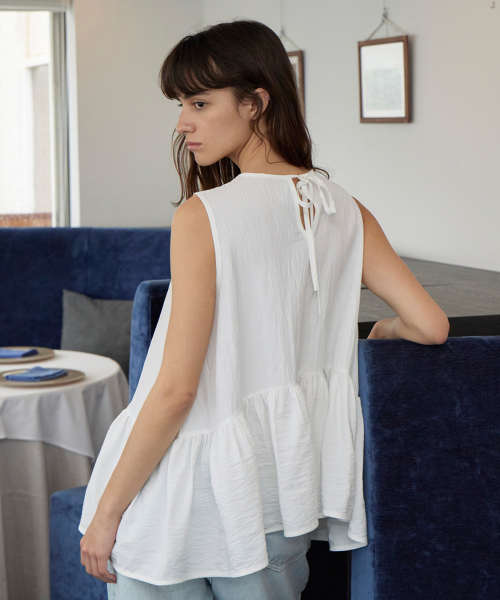 Fluid Flare Sleeveless Top - Off белый