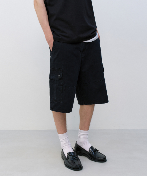 Шорты карго HBT WASHED BLACK