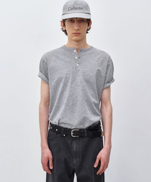 Henley-neck тишка MELANGE GREY