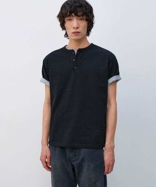 Henley-neck тишка BLACK