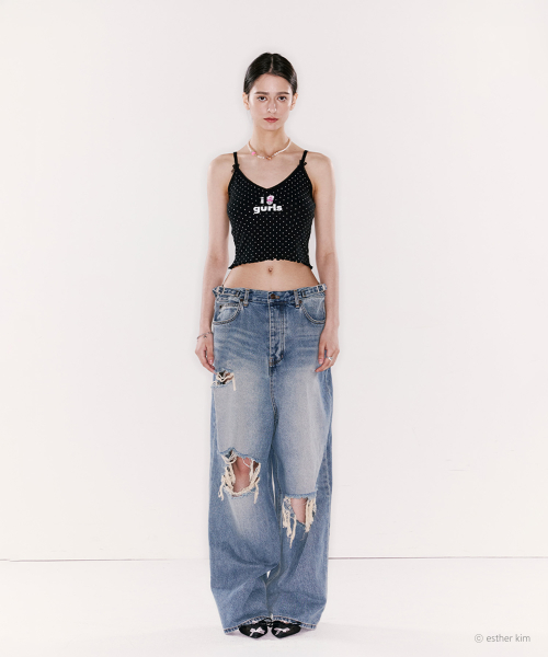 ESTHER BUNNY X AS IF CALIE BUNNY GURLS DOT SLEEVELESS черный