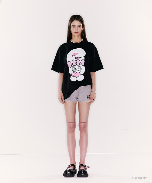 ESTHER BUNNY X AS IF CALIE BUNNY GRAPHIC OVERSIZED T-рубашка черный