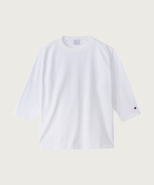 Плотная футболка T1011 с рукавом 3/4 реглан White (Made in USA)