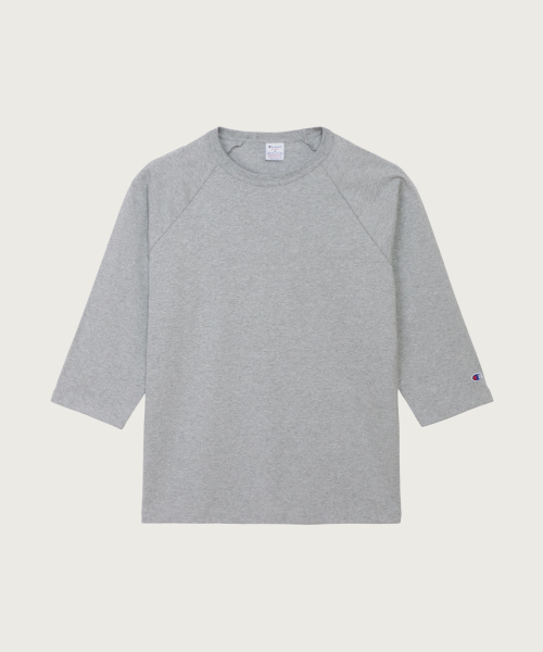 T1011 헤비웨이트 래글런 7부 슬리브 티셔츠 Grey (Made in USA)