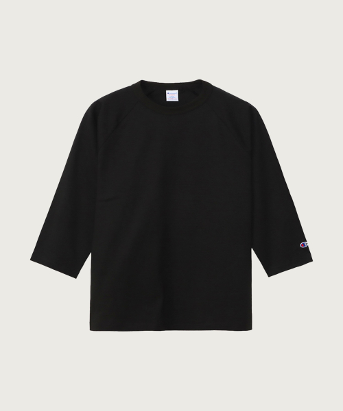 Плотная футболка реглан 3/4 T1011 Black (Made in USA)