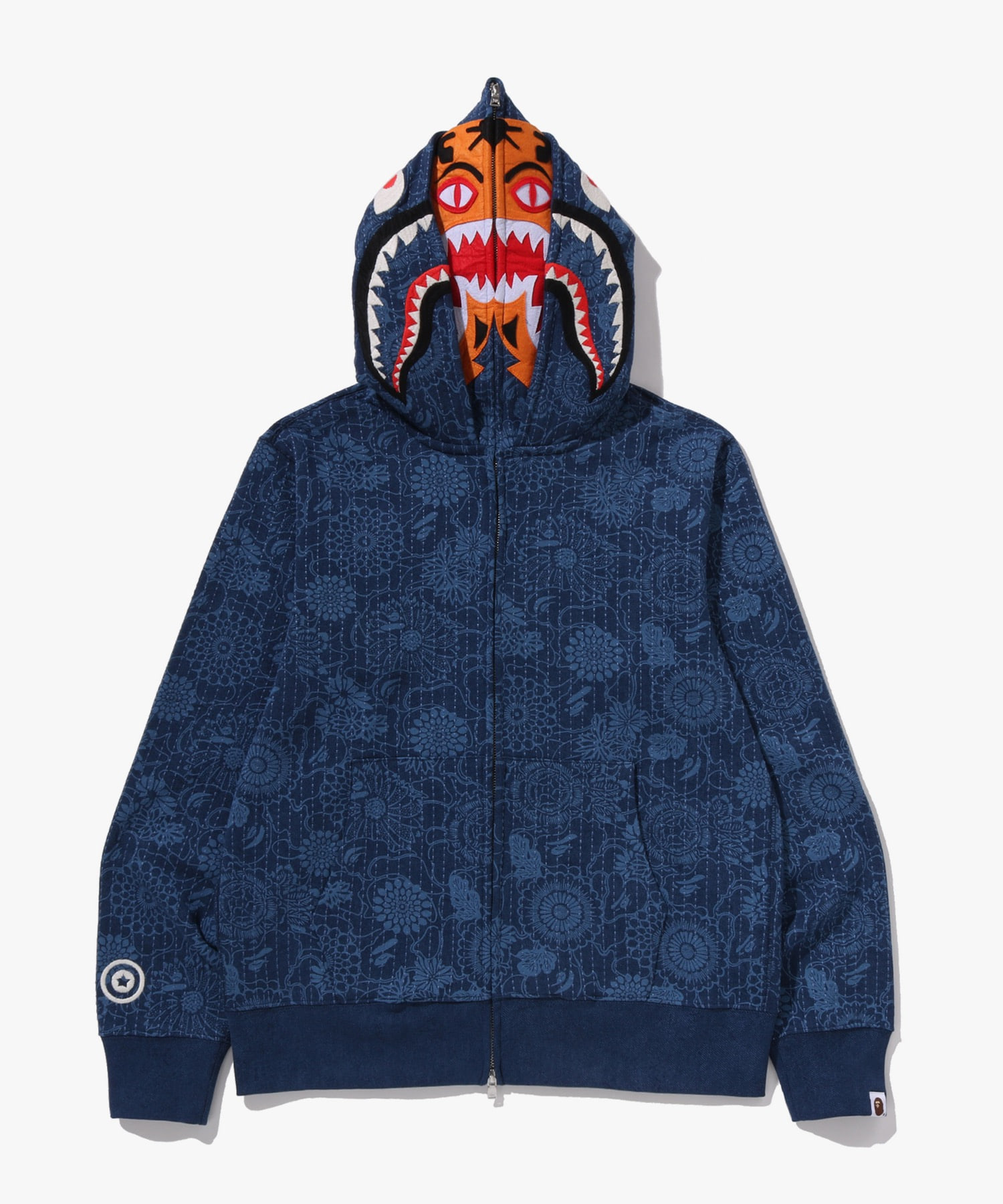 Худи на молнии Japanese Indigo Art Camo Double Tiger Shark (M) INDIGO