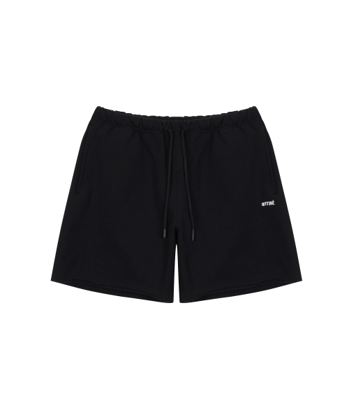 BASIC LOGO SHORT SWEAT PANTS / BLACK