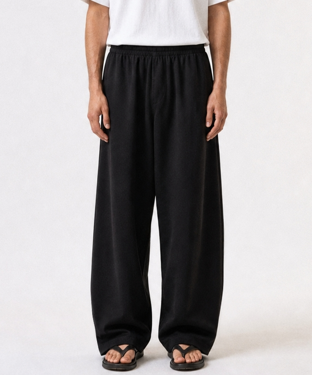Side Pleats Wide Trousers